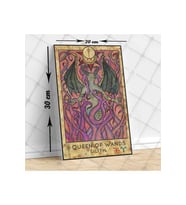 Queen Of Wands Lilith Tarot Kartı Baskılı Ahşap Tablo (Çok Renkli)