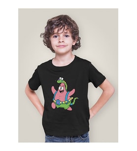 Unisex Süngerbob Patrick Baskılı Çizgi Film Çocuk Tişört (1-12 Yaş)