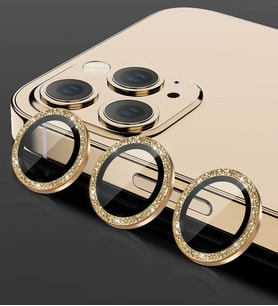 Binano iPhone 12 Pro Diamond Kamera Koruyucu Gold