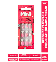 imPRESS Mini Kendinden Yapışkanlı Çocuk Takma Tırnağı Pembe Desenli