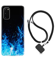Samsung A02S A03S A10 A12 A13 A21S A22 Kılıf Boyun Askılı Silikon Blue Fire 1678