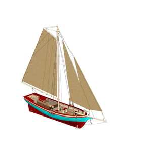 Türk Model 1/50 125 Boğaziçi Kotrası, 52,5 cm. Ahşap Model Kiti