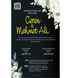 Nikah Düğün Nişan Kına Davetiyesi Beyaz Zarflı 5001 Kodlu