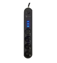 4lü Siyah Anahtarlı 3 USB Li Akım Korumalı Topraklı Çocuk Korumalı Grup Priz 2 Metre