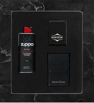 Kişiye Özel Lüks Kutulu Metal Çakmak & Sigaralık Zippo Benzin Hediye Seti LK84