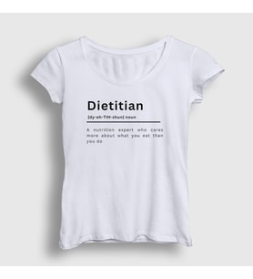 Presmono Kadın Beyaz Dietitian V2 Sağlık Hediye Diyetisyen T-Shirt 521139tt (Beyaz)