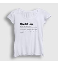 Presmono Kadın Beyaz Dietitian V2 Sağlık Hediye Diyetisyen T-Shirt 521139tt (Beyaz)