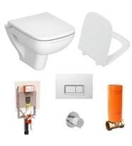 VitrA S20 Square Asma Klozet 48cm + S20 Klozet Kapağı + VitrA Gömme Rezervuar Set  (Beyaz)