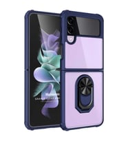 Microsonic Samsung Galaxy Z Flip 4 Kılıf Grande Clear Ring Holder Lacivert