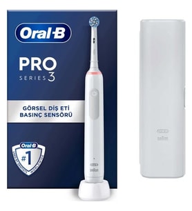 Oral-B Pro 3500 Elektrikli Beyaz Diş Fırçası + Seyahat Kabı