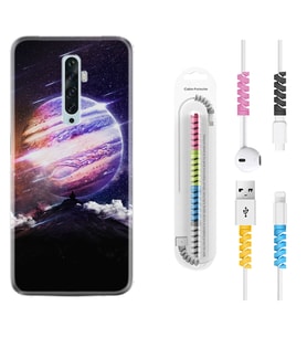 Oppo Reno 2Z 4 Lite 4 Pro 5 6 7 A31 Kılıf Kablo Koruma Spiral Silikon Super Planet 1797