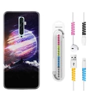 Oppo Reno 2Z 4 Lite 4 Pro 5 6 7 A31 Kılıf Kablo Koruma Spiral Silikon Super Planet 1797