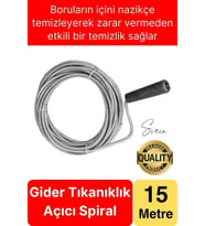 Premium 15 Metre Tıkanıklık Kanal Açma Klozet Gider Açıcı Boru Temizleme Spiral Tel Susta Manuel Uç