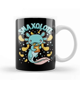 Cute & Funny Snaxolotl Adorable Snacking Axolotl Kupa Bardak Porselen