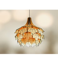 İngiliz Tarzı Çınar Yaprağı Modern Globe Küre Doğal Ahşap MDF 3D Lazer Kesim Rustik Salon Avize