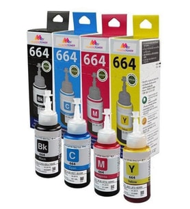 Colorful Toner Epson T664 L1300 Uyumlu 1 Set 4 Renk Muadil Mürekkep 70 ml 5000SYF