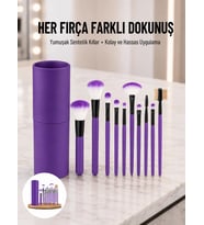 12 Parça Profesyonel Makyaj Fırçası Far Fırçası Allık Fırçası Yumuşak Kıllı
