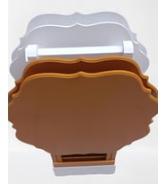 Zigon Çanta 90086 Yonca Dörtlü 90086 Ahşap MDF Beyaz ve Hardal Renk Uyum El Yapım