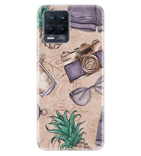 8 8 Pro Kılıf Desenli Silikon Ananas Camera Glass 1357