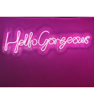 Hello Gorgeous Neon Tabela Yazı Neon  Led Dekoratif Duvar Aydınlatması Neon Duvar Dekorasyonu