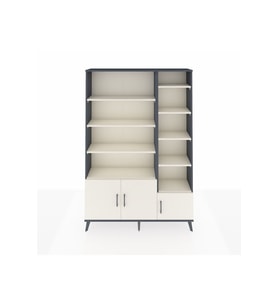 Arges Gardrop 10 Raflı 3 Kapaklı 132x30x195 Antrasit-Aytaşı