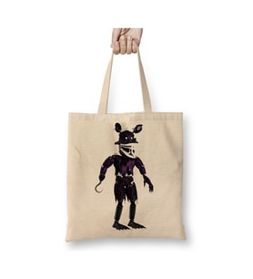 Shadow Nightmare Foxy Beyaz Bez Çanta Uzun Saplı Alışveriş Çantası Plaj Çantası