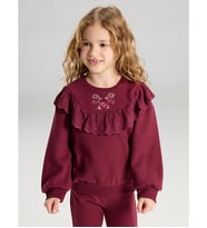 LCW Kids Bordo Kız Çocuk Sweatshirt Ve Pantolon Takım