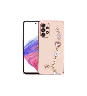 Samsung Galaxy A52 Uyumlu Kılıf El Tutamaçlı Kamera Korumalı Zore Taka Silikon Kapak (Pembe)