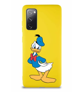 Samsung Galaxy S20 FE Soft Premier Kapak Donald Duck-D Tasarımlı Silikon Kılıf - Sarı (Şeffaf)