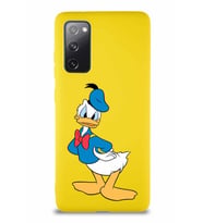 Samsung Galaxy S20 FE Soft Premier Kapak Donald Duck-D Tasarımlı Silikon Kılıf - Sarı (Şeffaf)