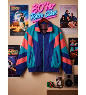 Kadın - Erkek 80'ler Dönemi Retro Ceket