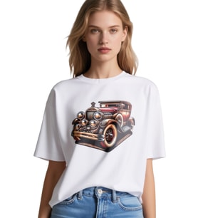 RETRO OVERSİZE UNİSEX T-SHİRT (Beyaz)
