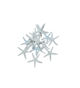 Polyester Deniz Yıldızı Simli  Beyaz  6 CM  (12 Adet)