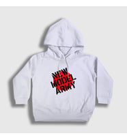 Presmono Unisex Çocuk Beyaz Logo Rock New Model Army Kapüşonlu Sweatshirt 485609tt (Beyaz)