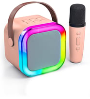 TT SZB-WR187 Karaokeli Bluetooth RGB Hoparlör TF Kartı / USB / Aux (Pudra Pembe)