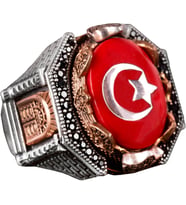 925 Ayar Gümüş Erkek Yüzüğü - Cesur Yıldız ve Hilal Tasarımı, Günlük Kullanım ve Özel Etkinlikler için İdeal