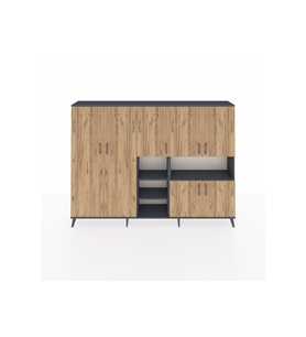 Arges Dolap 13 Raflı 7 Kapaklı 220x30x163 Antrasit-Çam/Antrasit
