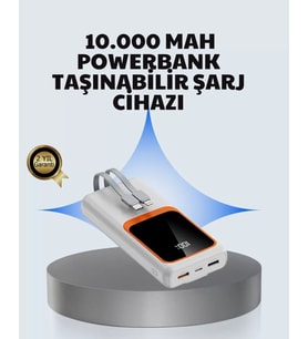 Kompakt 10000 Mah – Dijital Göstergeli, Type-C Lightning Uyumlu