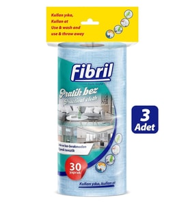 Çok Amaçlı Pratik Rulo Bez 30 Yaprak X 3 Adet