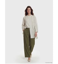 LCW Modest Haki Beli Lastikli Geniş Paça Kadın Pantolon