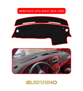 MERCEDES VİTO W447 2014-2021TORPİDO KORUMA HALISI KIRMIZI KENAR
