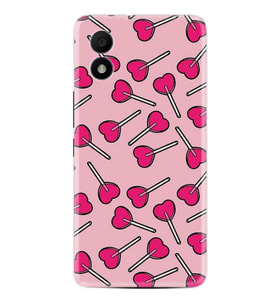 TCL 303 Kılıf Resimli Desenli Baskılı Silikon Heart Lollipop 1414