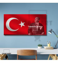 Panoramik Kanvas Makam Panosu Atatürk Sözleri ‘’Vatanını En Çok Seven Görevini En İyi Yapandır.’’