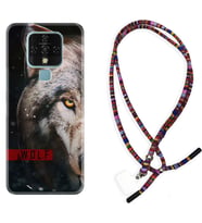 Tecno Camon 16 18P Pova Kılıf Boyun Asklı Rasta Silikon Wolf Eyes 1758