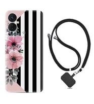 Tecno Spark 9T Kılıf Resimli Boyun Askılı İpli Desenli Silikon Flowers 4 1390