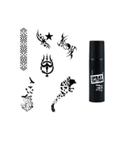 Kuş ve Kol Spray Tattoo Geçici Dövme Seti Dark Siyah Sprey