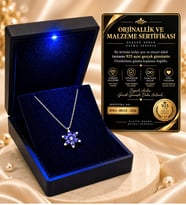 Işıklı Kutuda 925 Ayar Gümüş Ametist Taşlı Lotus Kolye