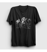 Presmono Unisex Siyah Be Rock AC/DC T-Shirt 5793tt