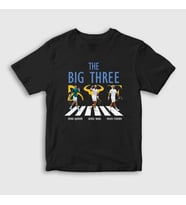 Presmono Unisex Çocuk Siyah Big Three Novak Rafael Roger Tenis T-Shirt 451962tt