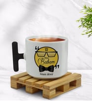 BK Gift Kişiye Özel Kral Babam Tasarımlı Siyah T Kulplu Middle Kupa Bardak - Model 1